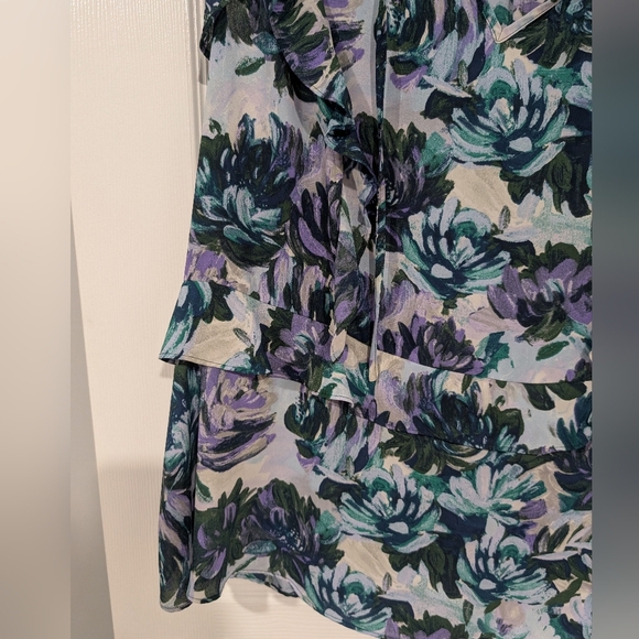 Ava & Viv Purple, Green & Blue Floral Peplum Blouse in Size 2X - Picture 6 of 10